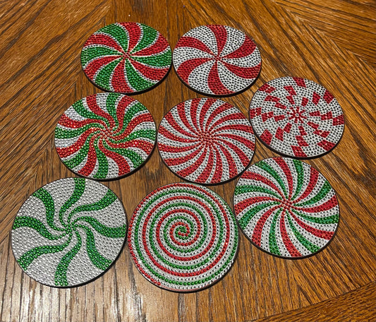 X-mas Candy Pattern Coasters