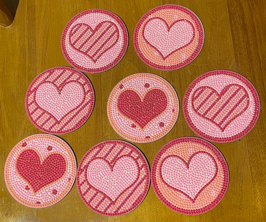 Round Solid Hearts Coasters