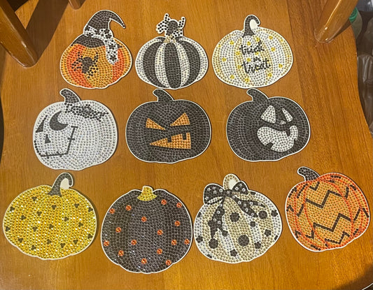 Pumpkin Face Pattern Coasters